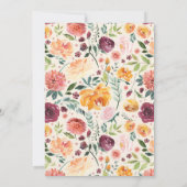 Invitation Première anniversaire de la marine florale d'une c (Dos)