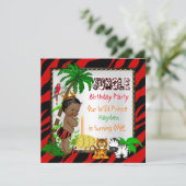 Invitation Première Anniversaire Jungle Safari Wild Prince Et (Debout devant)