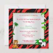 Invitation Première Anniversaire Jungle Safari Wild Prince Et (Dos)