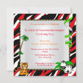 Invitation Première Anniversaire Jungle Safari Wild Princess  (Dos)