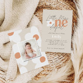 Invitation Première anniversaire marguerite boho retro terrac