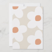 Invitation Première anniversaire marguerite boho rétro terrac (Dos)