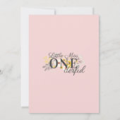 Invitation Première Anniversaire petite miss one derful Invit (Dos)