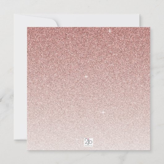 Invitation Première Anniversaire Rose Parties scintillant d'o (Dos)