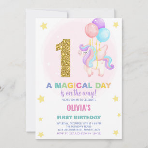 Invitation Première Anniversaire Unicorne Anniversaire Invita