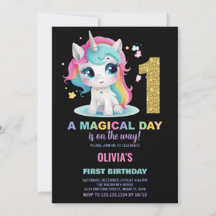 Invitation Première Anniversaire Unicorne Anniversaire Invita