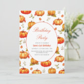 Invitation Première aquarelle Citrouille d'anniversaire (Debout devant)