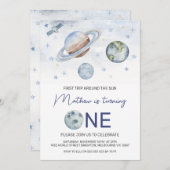 Invitation Première balade autour du soleil 1er anniversaire (Devant / Derrière)