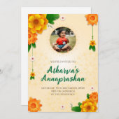 Invitation Première cérémonie d'alimentation du riz invitatio (Devant / Derrière)