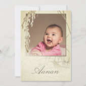 Invitation Première Cérémonie du riz Plante Photo Gold (Devant)