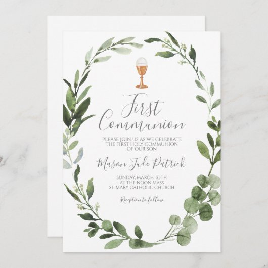 Invitation Première communion (Devant / Derrière)