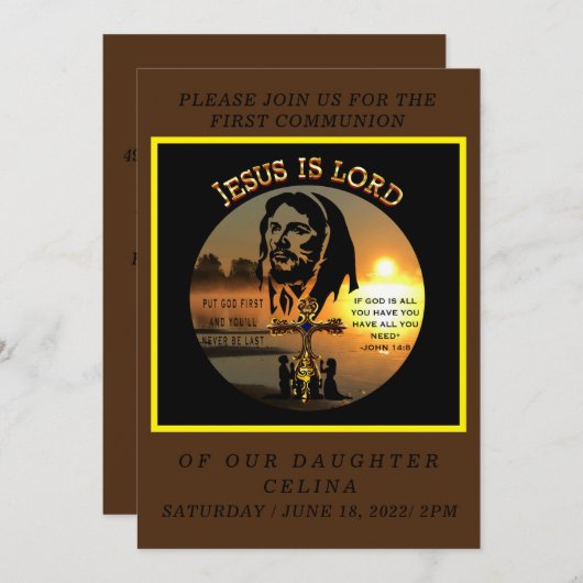 Invitation Première communion (Devant / Derrière)