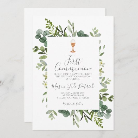 Invitation Première communion (Devant / Derrière)