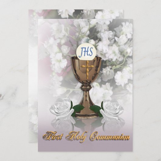Invitation Première communion (Devant / Derrière)