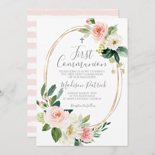 Invitation Première Communion (Devant / Derrière)