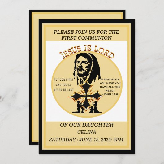 Invitation Première communion (Devant / Derrière)