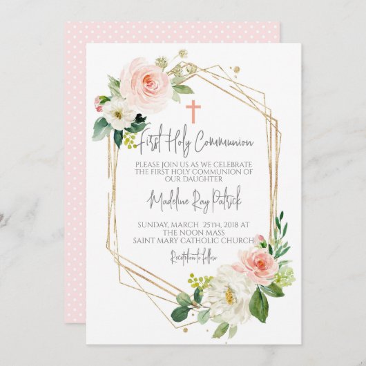 Invitation Première communion (Devant / Derrière)