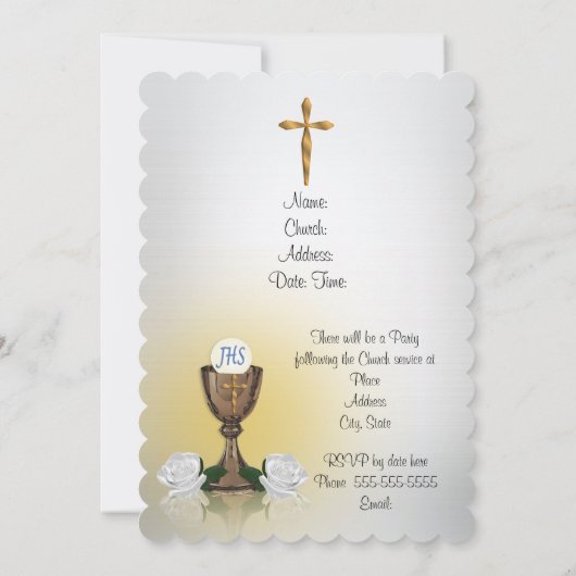 Invitation Première communion (Dos)