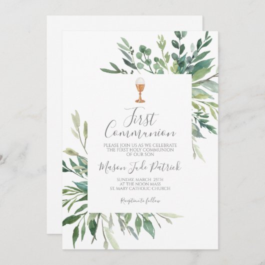 Invitation Première communion (Devant / Derrière)