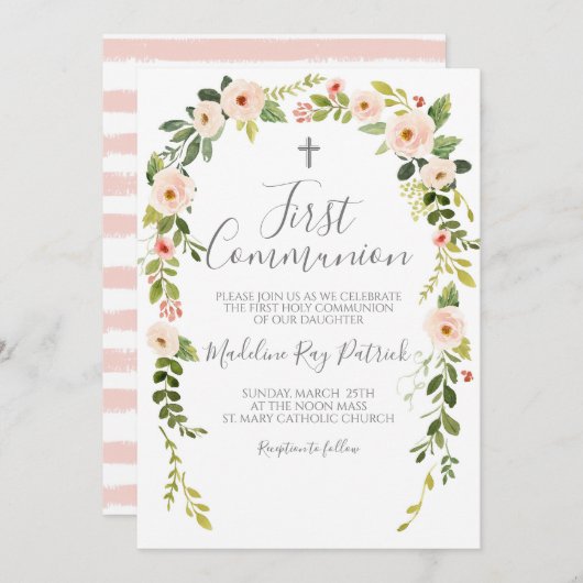 Invitation Première communion (Devant / Derrière)