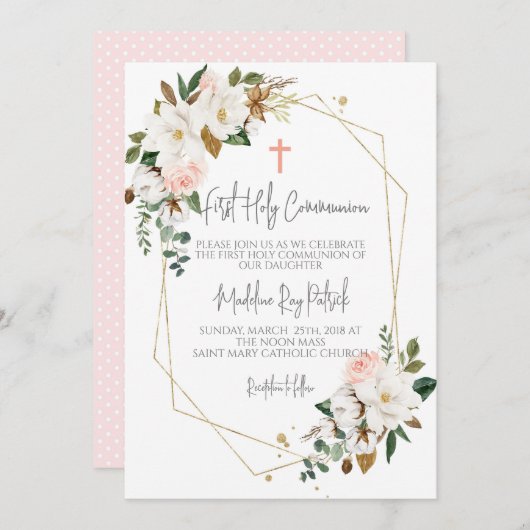 Invitation Première Communion (Devant / Derrière)
