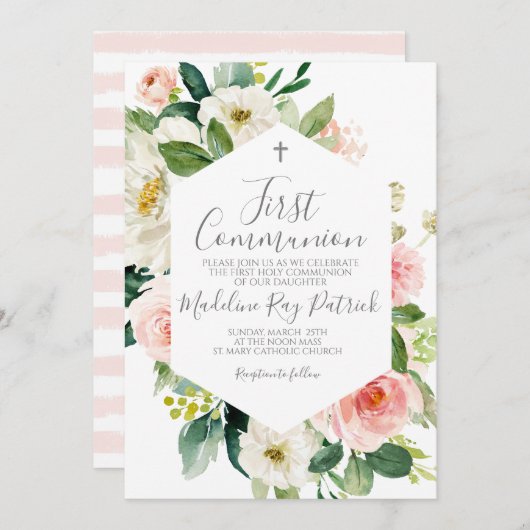 Invitation Première Communion (Devant / Derrière)