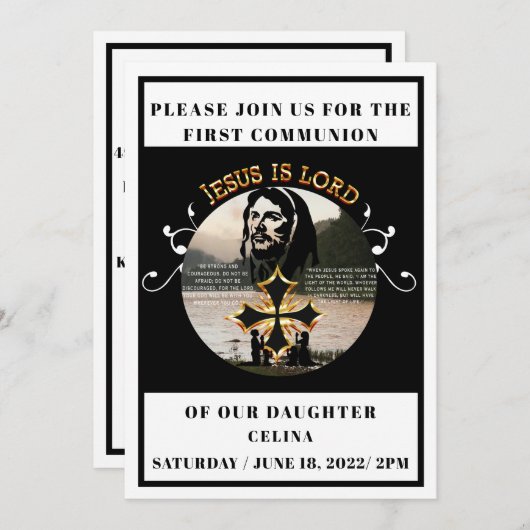 Invitation Première communion (Devant / Derrière)