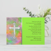 Invitation Première communion Abstraite de croix (Debout devant)