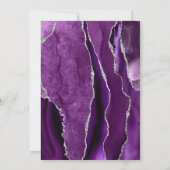 Invitation Première communion agate violette paillettes d'arg (Dos)