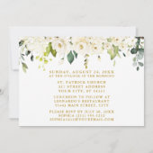 Invitation Première Communion Aquarelle Blanc Floral Photo (Dos)