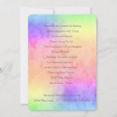 Invitation Première communion aquarelle Croix arc-en-ciel (Dos)