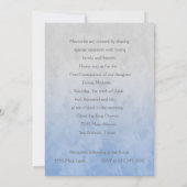 Invitation Première communion aquarelle Croix gris et bleu (Dos)