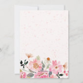 Invitation Première communion aquarelle rose florale (Dos)
