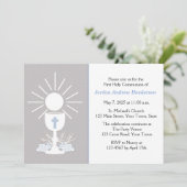 Invitation Première communion avec Chalice, Grey (Debout devant)