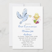 Invitation Première communion avec la colombe et l'hôte (Devant)