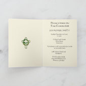 Invitation Première communion avec une croix d'or (Intérieur)