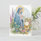 Invitation Première Communion Béni Marie Chalice Hôte (Debout devant)