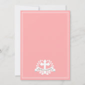 Invitation Première Communion Blonde Girl Peach rose (Dos)