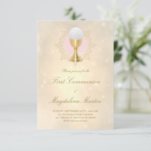 Invitation première communion catholique (Debout devant)