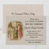 Invitation Première Communion Catholique Enfant Jésus Hôte (Devant / Derrière)