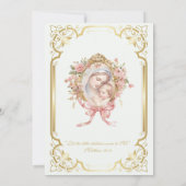 Invitation Première communion catholique Marie Jésus rose (Dos)