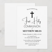 Invitation Première communion catholique minimaliste (Devant / Derrière)