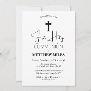 Invitation Première communion catholique minimaliste