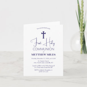 Invitation Première communion catholique minimaliste