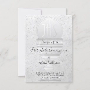 Invitation Première communion catholique Modèle eucharistique