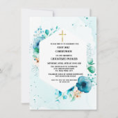 Invitation Première communion catholique sainte aquarelle flo (Devant)