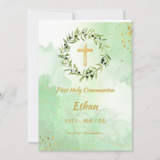 Invitation Première Communion - Cercle olivier