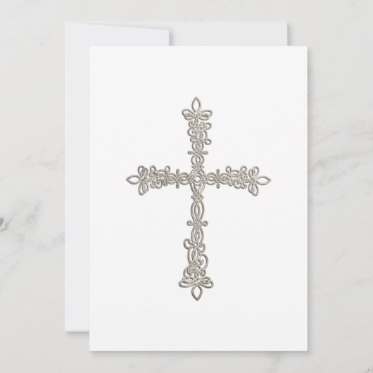 Invitation Première communion Croix d'argent (Dos)