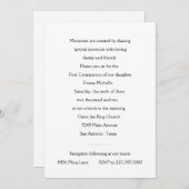 Invitation Première communion Croix d'argent (Devant / Derrière)