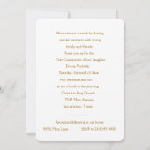 Invitation Première communion Croix de l'organisme (Dos)